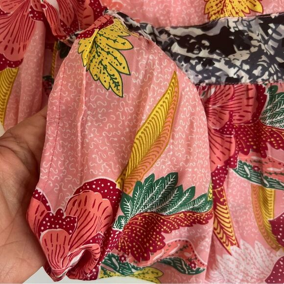 Connor & Blake Womens Floral Peasant Dress Size M Handmaid Beaded Boho Flowy - Picture 6 of 11